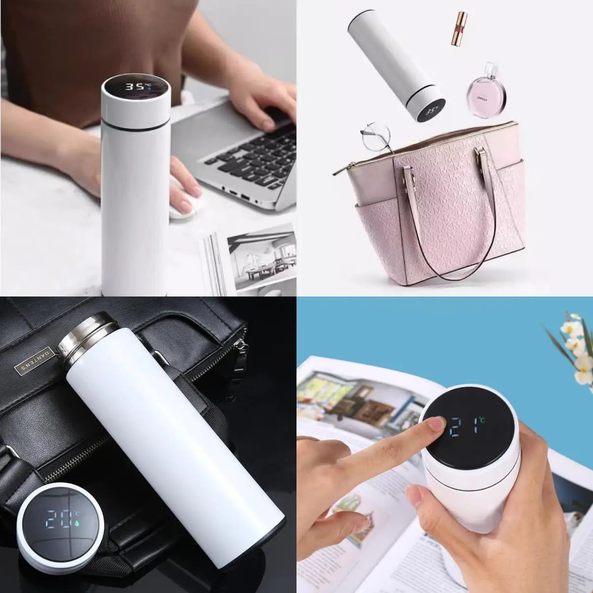 Adimerah LED Smart Bottle – 500ML Stainless Steel Vacuum Insulated Thermos with Temperature Display