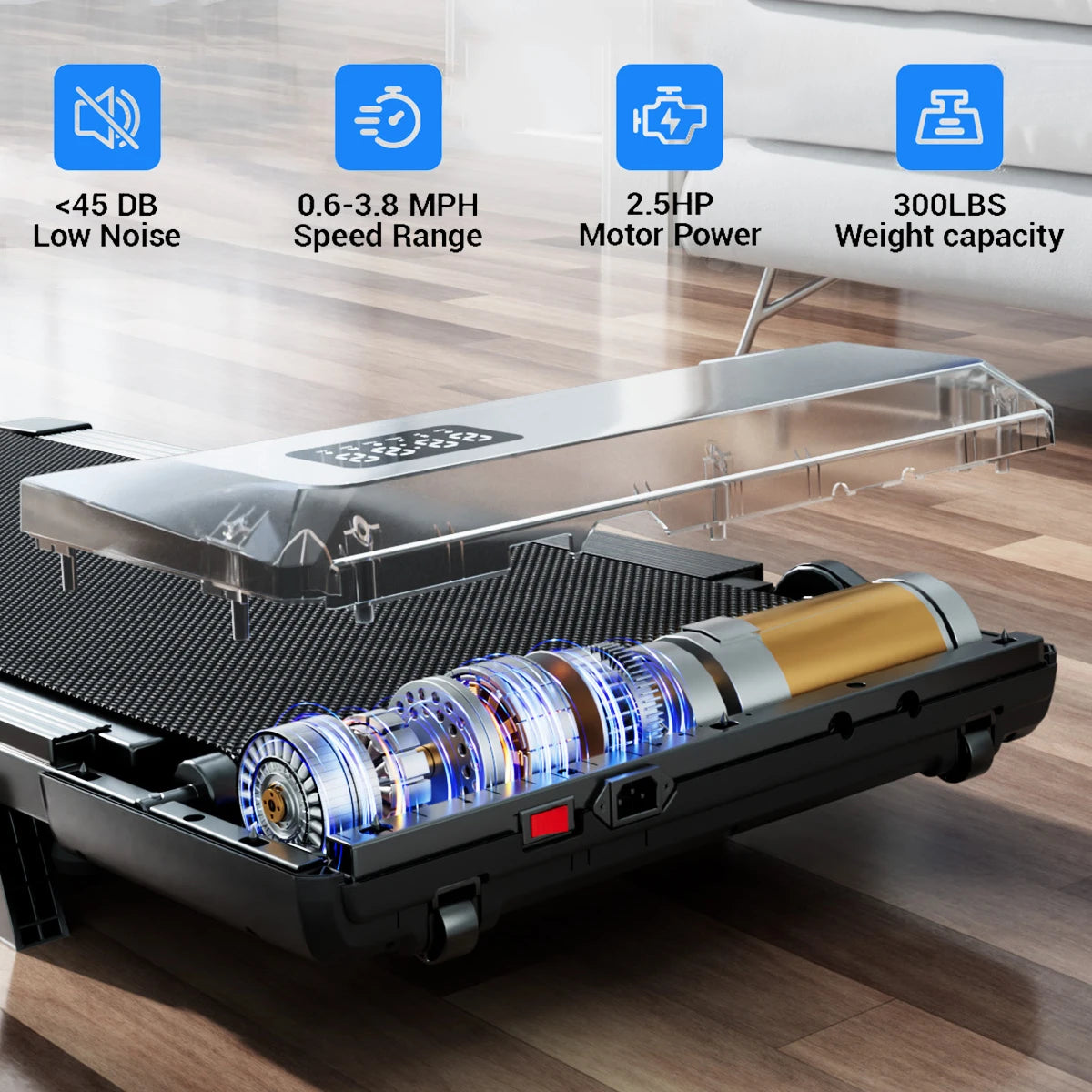 Adimerah Compact Walking Pad – Foldable 2-in-1 Under Desk Treadmill, 2.5HP, 6% Slope, 300 lbs Capacity, LED Display & Remote