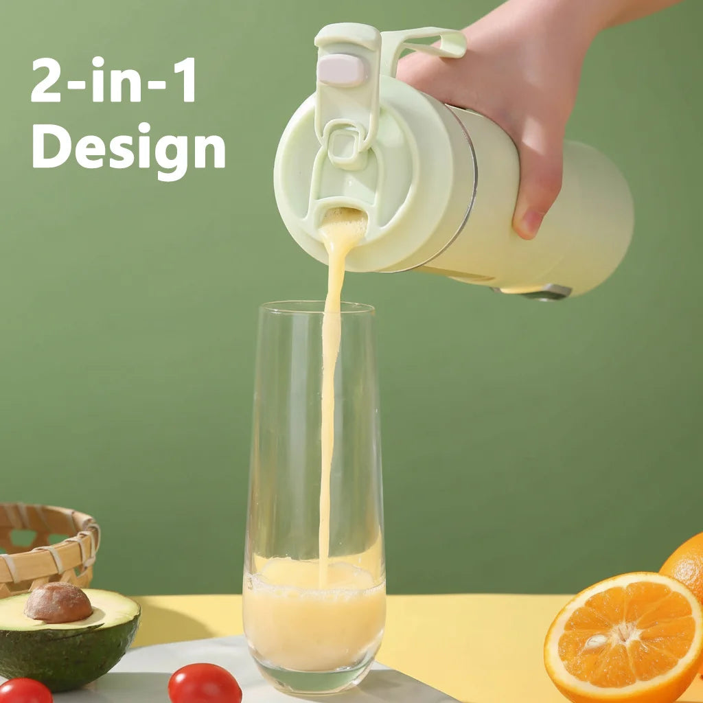 Adimerah Premium Portable Blender - 530ml Portable Juicer Wireless USB Charging Crushed Ice Electric Juicing 12 Blade 4 Gears 7.4V