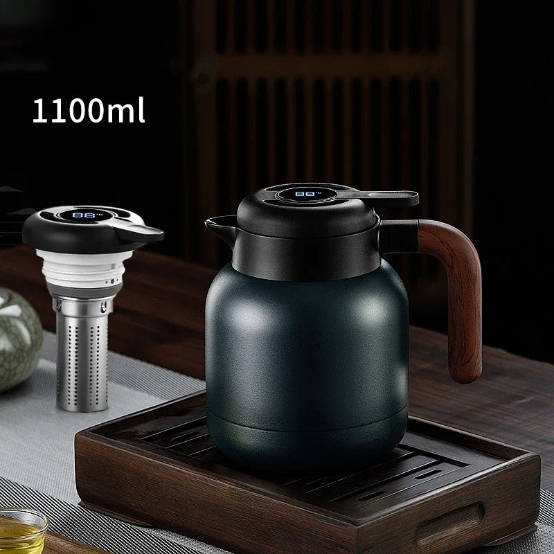 Adimerah Premium Smart Thermos – 316 Stainless Steel Vacuum Bottle with LED Temperature Display & Tea Strainer