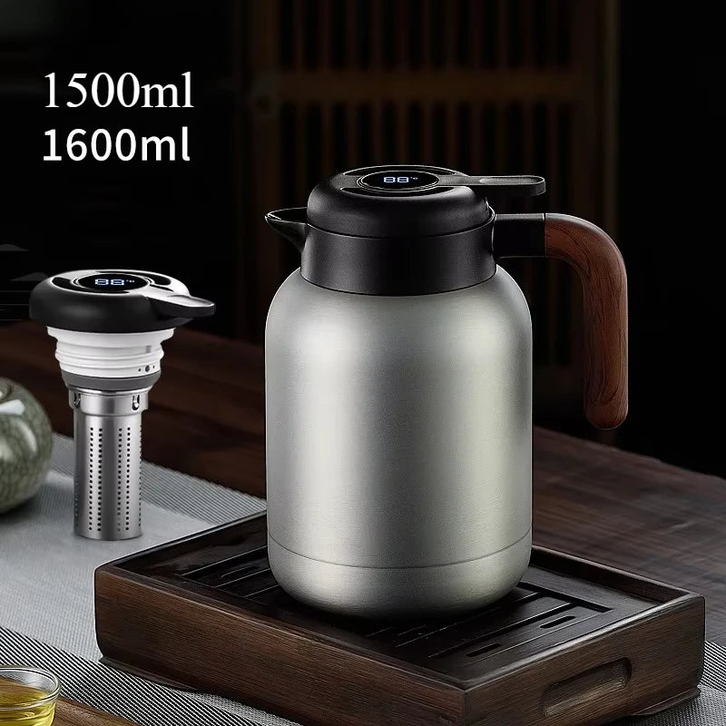 Adimerah Premium Smart Thermos – 316 Stainless Steel Vacuum Bottle with LED Temperature Display & Tea Strainer