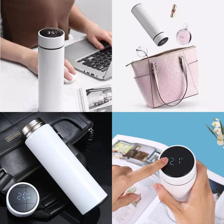 Adimerah LED Smart Bottle – 500ML Stainless Steel Vacuum Insulated Thermos with Temperature Display