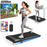 Adimerah Compact Walking Pad – Foldable 2-in-1 Under Desk Treadmill, 2.5HP, 6% Slope, 300 lbs Capacity, LED Display & Remote