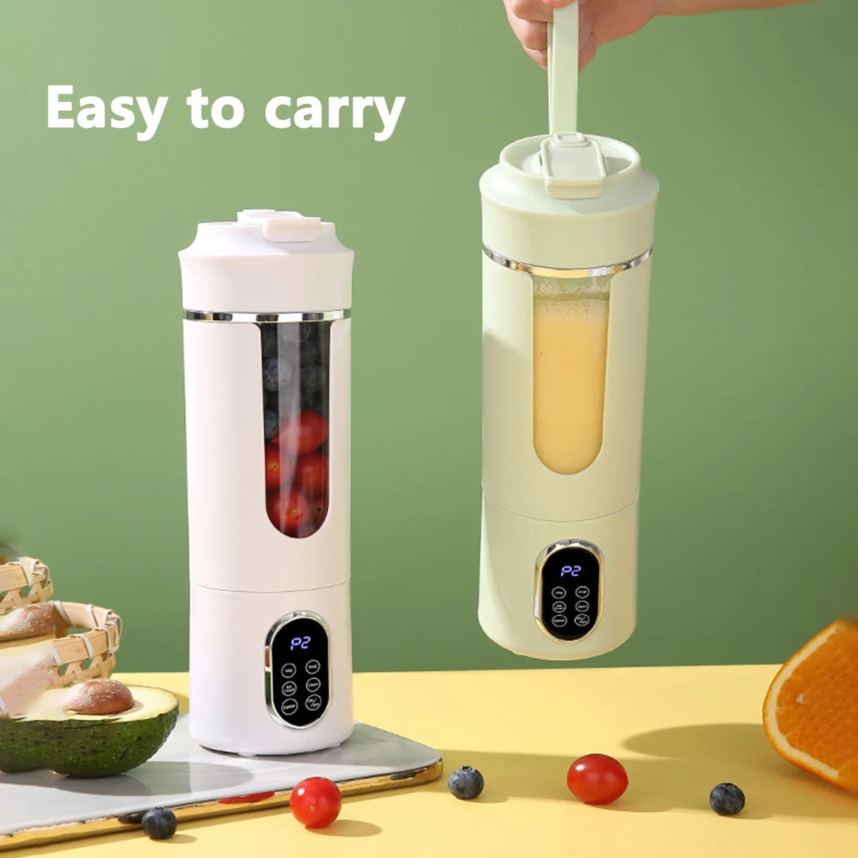 Adimerah Premium Portable Blender - 530ml Portable Juicer Wireless USB Charging Crushed Ice Electric Juicing 12 Blade 4 Gears 7.4V