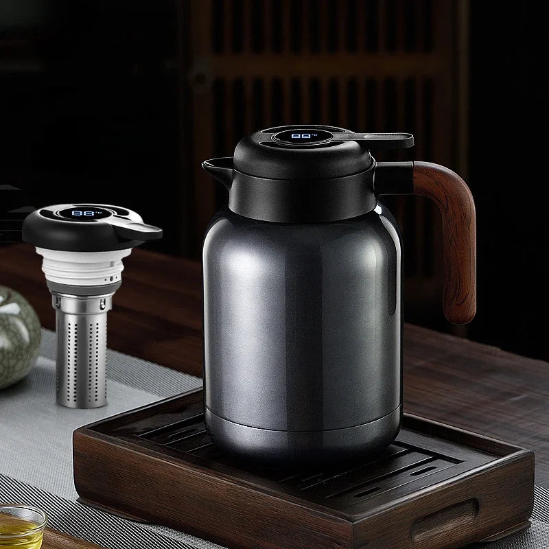 Adimerah Premium Smart Thermos – 316 Stainless Steel Vacuum Bottle with LED Temperature Display & Tea Strainer