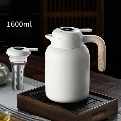 Adimerah Premium Smart Thermos – 316 Stainless Steel Vacuum Bottle with LED Temperature Display & Tea Strainer