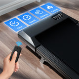 Adimerah Compact Walking Pad – Foldable 2-in-1 Under Desk Treadmill, 2.5HP, 6% Slope, 300 lbs Capacity, LED Display & Remote