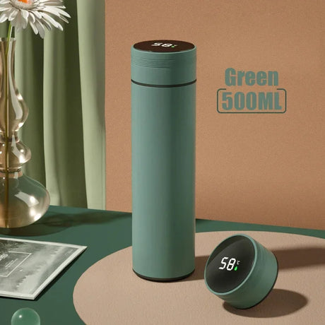 Adimerah LED Smart Bottle – 500ML Stainless Steel Vacuum Insulated Thermos with Temperature Display