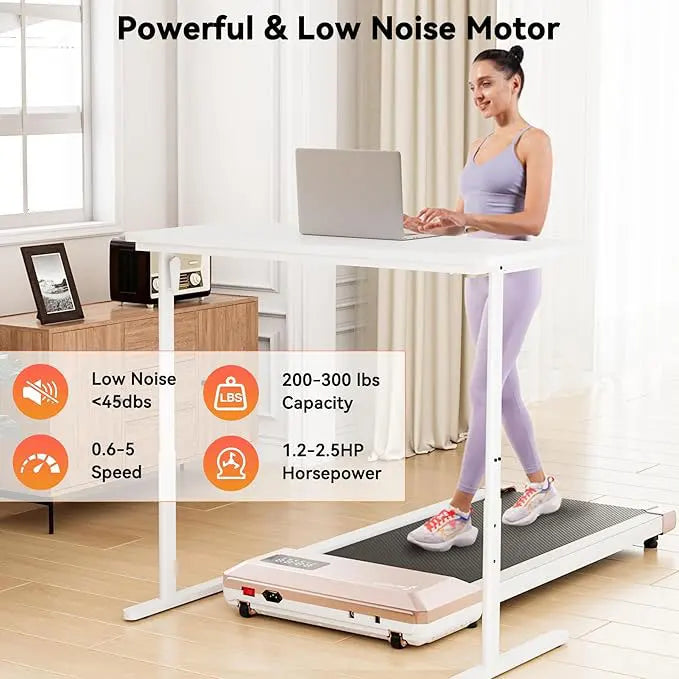 Adimerah Compact Walking Pad – Superun 2-in-1 Home & Office Treadmill, 2.5 HP Mini Treadmill for Small Spaces with APP & Remote Control