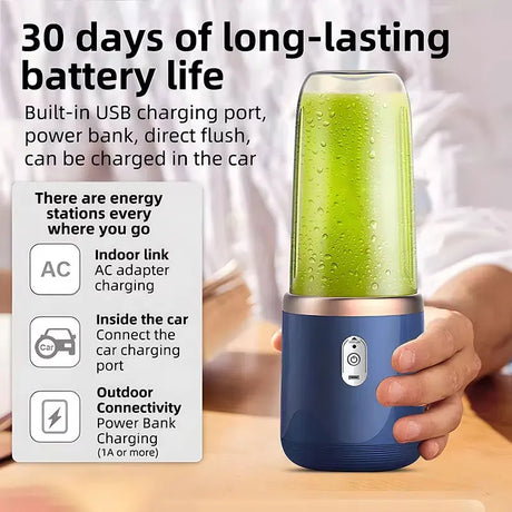 Adimerah USB Portable Personal Mini Juicer Cup Handheld Travel Blender Single Double Cups for Water Bottles