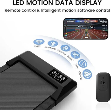 Adimerah Compact Walking Pad – Superun 2-in-1 Home & Office Treadmill, 2.5 HP Mini Treadmill for Small Spaces with APP & Remote Control