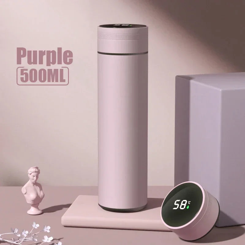 Adimerah LED Smart Bottle – 500ML Stainless Steel Vacuum Insulated Thermos with Temperature Display