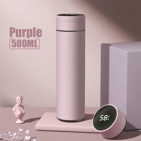 Adimerah LED Smart Bottle – 500ML Stainless Steel Vacuum Insulated Thermos with Temperature Display