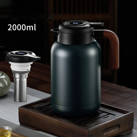 Adimerah Premium Smart Thermos – 316 Stainless Steel Vacuum Bottle with LED Temperature Display & Tea Strainer