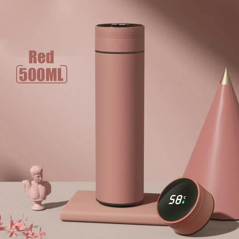 Adimerah LED Smart Bottle – 500ML Stainless Steel Vacuum Insulated Thermos with Temperature Display