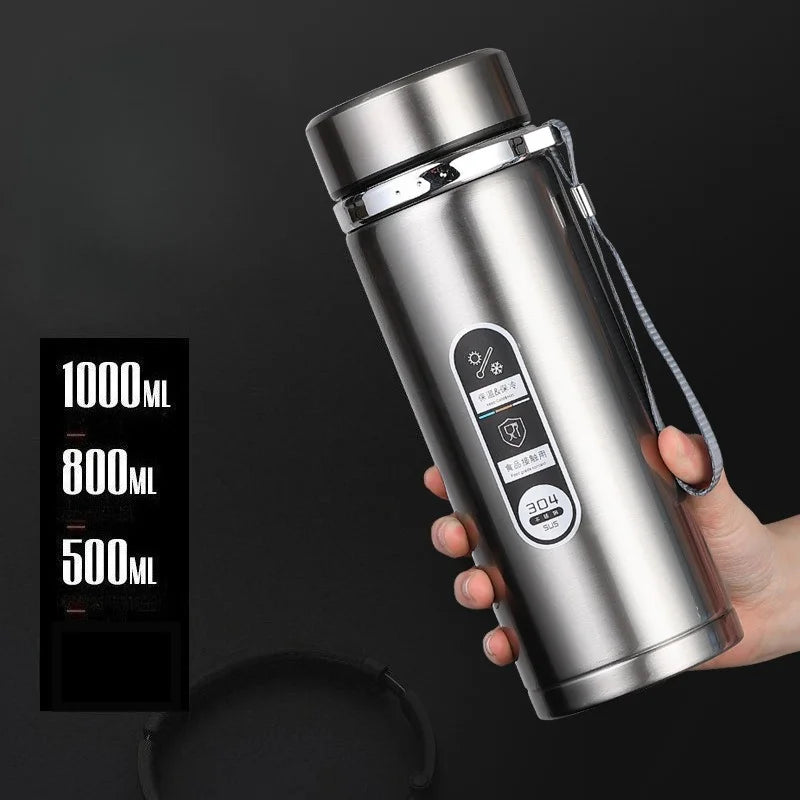 Adimerah LED Smart Bottle – 800ML/1L Stainless Steel Vacuum Thermos with Temperature Display. & Cup