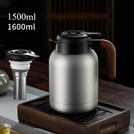Adimerah Premium Smart Thermos – 316 Stainless Steel Vacuum Bottle with LED Temperature Display & Tea Strainer