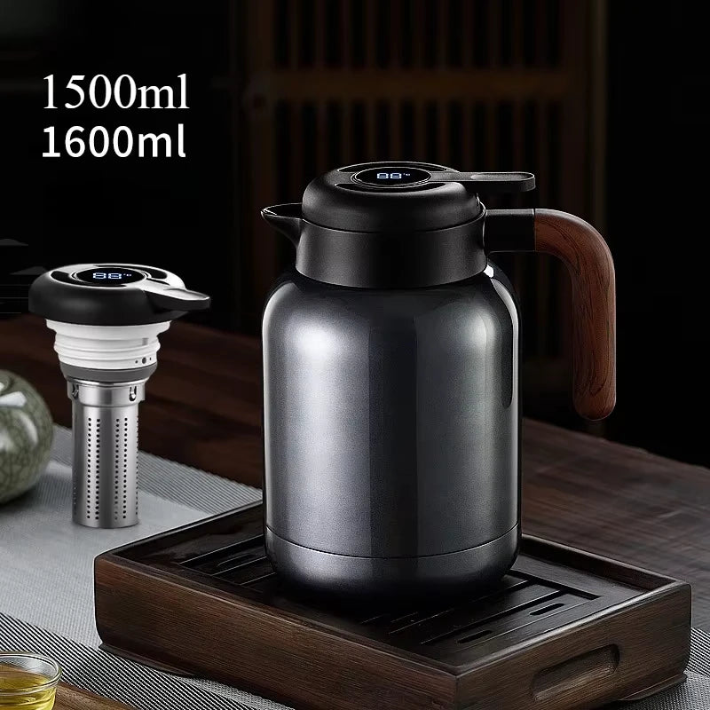 Adimerah Premium Smart Thermos – 316 Stainless Steel Vacuum Bottle with LED Temperature Display & Tea Strainer