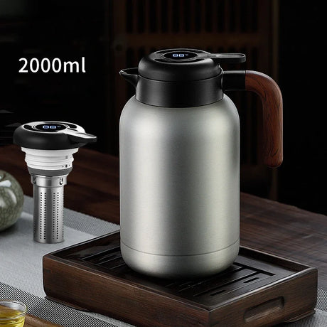 Adimerah Premium Smart Thermos – 316 Stainless Steel Vacuum Bottle with LED Temperature Display & Tea Strainer