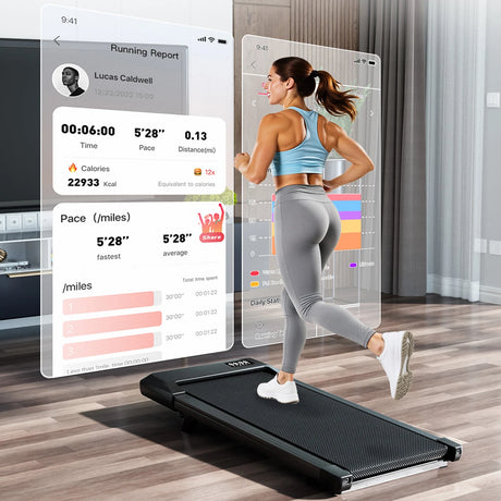 Adimerah Compact Walking Pad – Foldable 2-in-1 Under Desk Treadmill, 2.5HP, 6% Slope, 300 lbs Capacity, LED Display & Remote