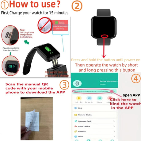 Adimerah Fitness Tracker Smart Watch for Men Women Supports Android IOS