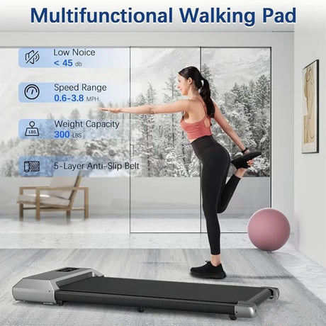 Adimerah Compact Walking Pad - 2.5HP, 300 lbs Capacity