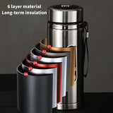 Adimerah LED Smart Bottle – 800ML/1L Stainless Steel Vacuum Thermos with Temperature Display. & Cup