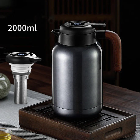 Adimerah Premium Smart Thermos – 316 Stainless Steel Vacuum Bottle with LED Temperature Display & Tea Strainer